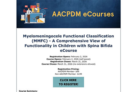 AACPDM eCourses - Myelomeningocele Functional Classification (MMFC) – A Comprehensive View of Functionality in Children with Spina Bifida